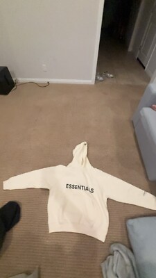 essentials hoodie small cream