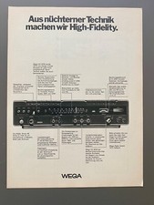 1975 Wega hifi 3130 Receiver Stereo Vintage Ad Retro Werbung Reklame