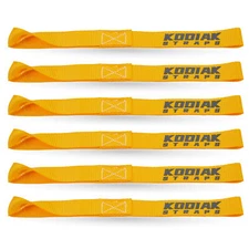 6 Pack 1" x 12" Soft Loop Tie Down Straps 4500lbs -Orange -for Motorcycle/ATV...