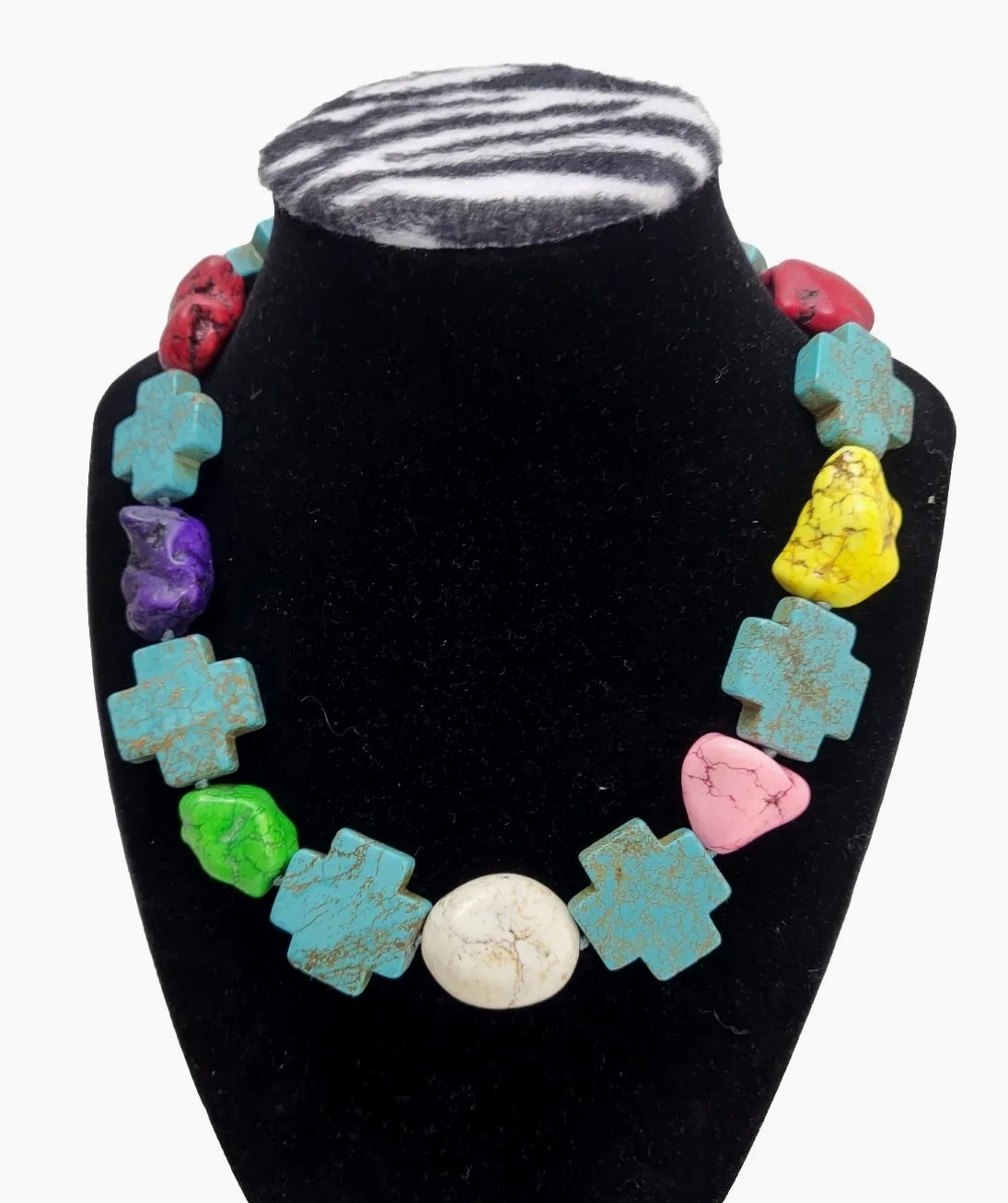 Atisan Designer Multicolor Gemstone Turquoise Cro… - image 1