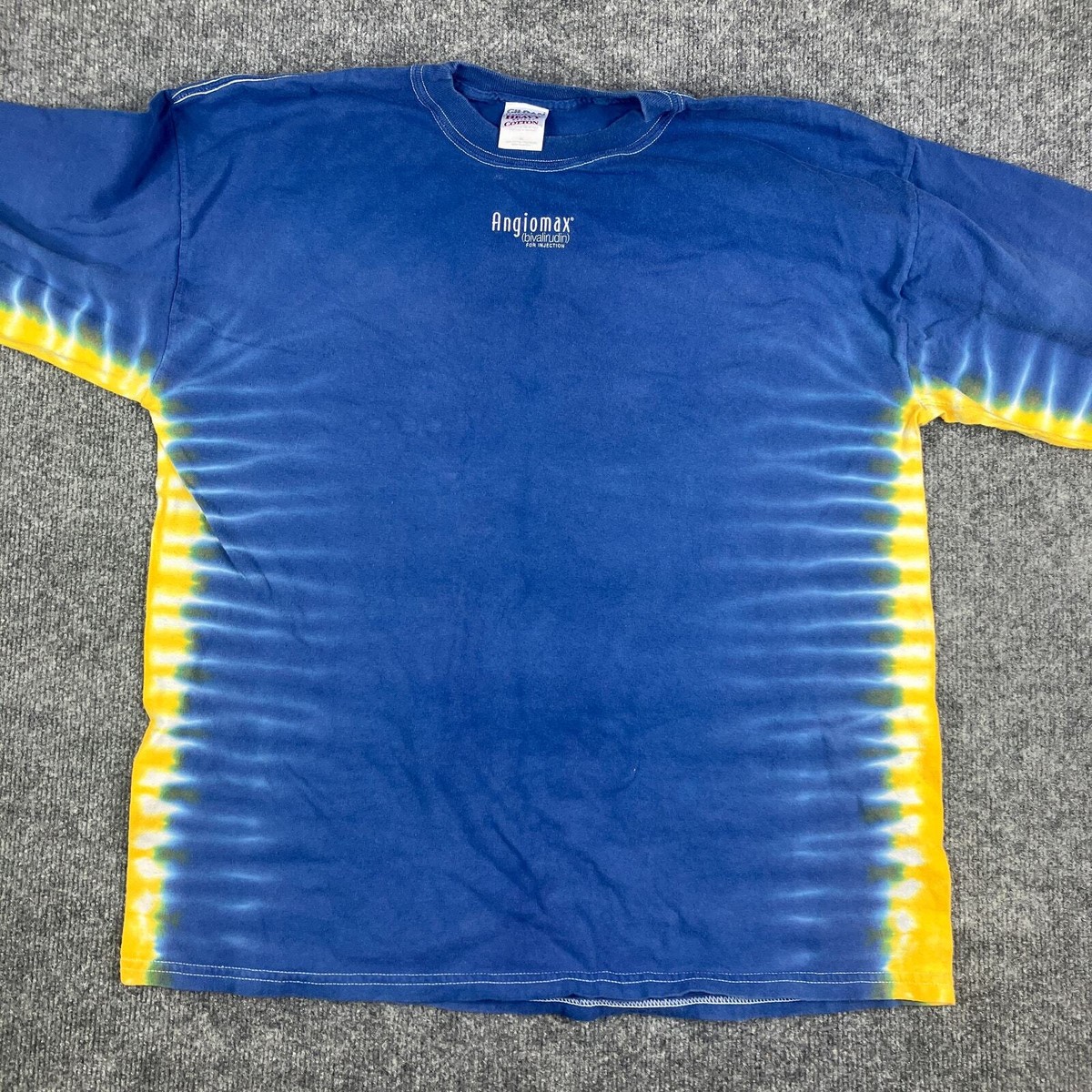 Gildan Tie-Dye T-Shirt Mens XL Blue Yellow Long Sleeve