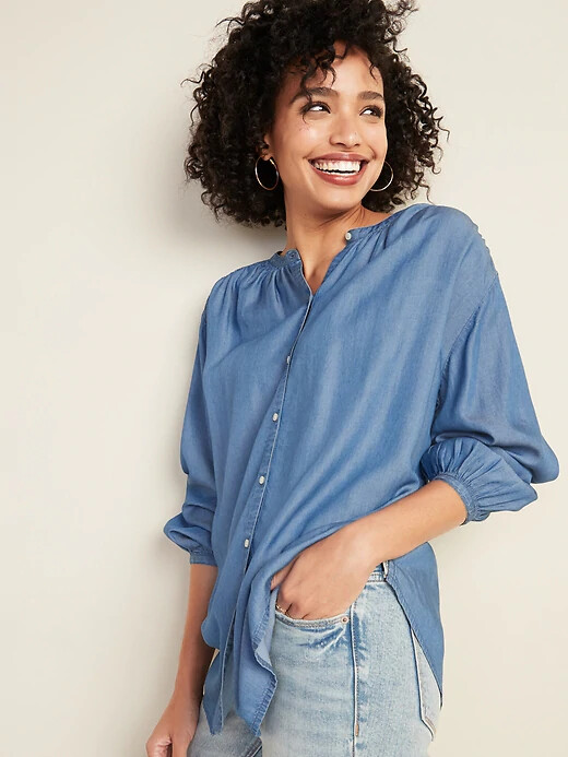 Chambray Shirt Womens Denim Shirt Old Navy Brand New! Old Navy