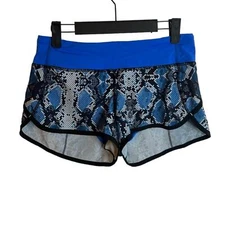 LULULEMON RUN SPEED SHORT ZIGGY SNAKE CASPIAN BLUE PIPE DREAM