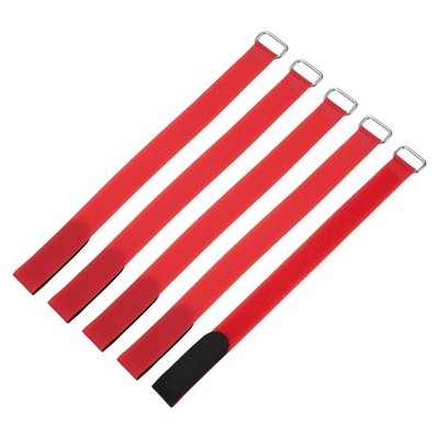 5Pcs Battery Tie Down Straps 1x12'' Nylon Hold Down Hook Loop Strap, Red