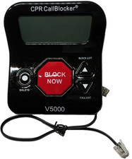 CPR Call Blocker V5000 Landline Robocall Blocking Device Black Red Block Now