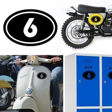 Number 6 V2 Oval, Sticker Vinyl