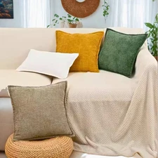 Chenille Throw Pillowcase Set 0f 2 Modern Accent Pillow covers for Livingroom