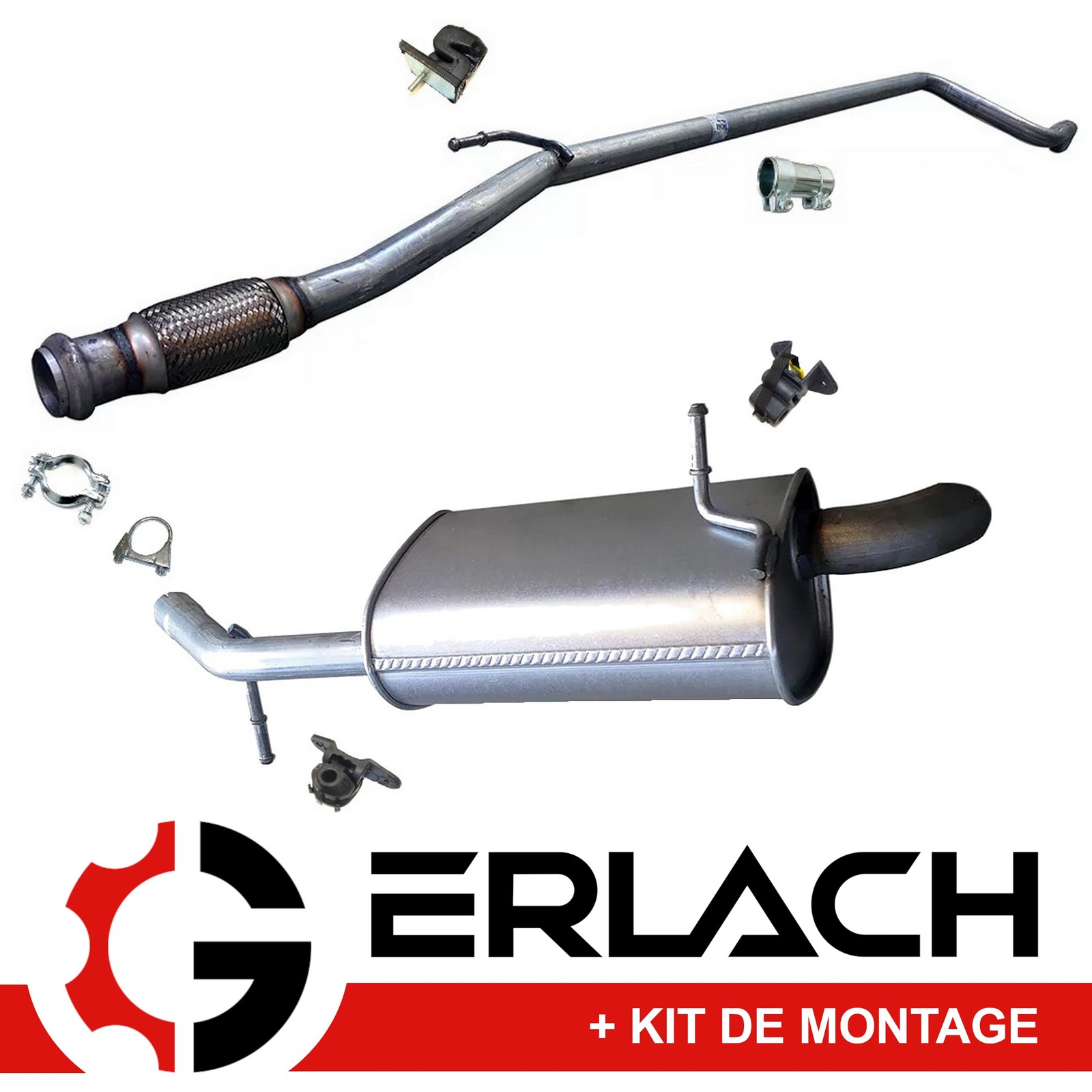 Échappement silencieux pour Peugeot 207+ et 207 1.6 Hdi montage standard référence 9579