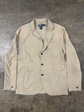 Vintage Polo Ralph Lauren Khaki Blazer Chore Jacket Cotton Size 40R