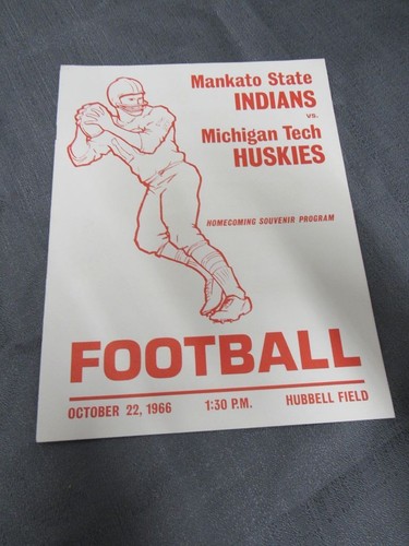 Football Program 1966 Michigan Tech Huskies vs. Mankato State Indians