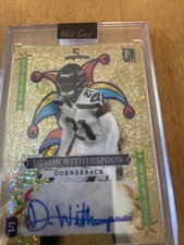 2023 Devon Witherspoon Wild Card 1/1 Rookie Gold Sparkle Joker Auto 5 Card RC. rookie card picture