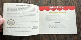 Fisher-Price: Firehouse Rescue MANUAL ONLY Nintendo NES 1992 Combine Ship RARE🔥