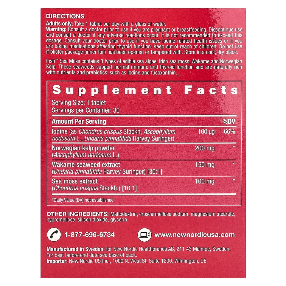 Musgo de mar irlandés, 30 comprimidos Foto 2 de 2
