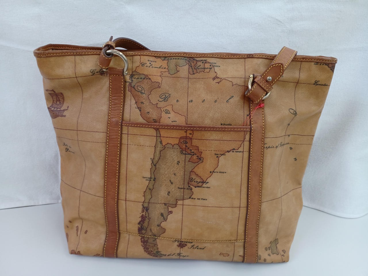 Shoulder Tote Bag BEG Model Map Pattern PRIMA CLA… - image 1