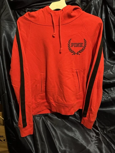 UNDERCOVER Victorias Secret ROSA Pullover Felpa con Cappuccio Rosso Taglia M Us intime Ottimeioni