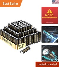 High Capacity Alkaline AA Batteries 100 Pack, 1.5v Long Lasting Double A Batt... 0.42 per gallon