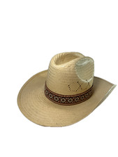 Westerners Distinctive Straw Cowboy Hat Western Ranch Vent Crown 6 7/8 Sz: S