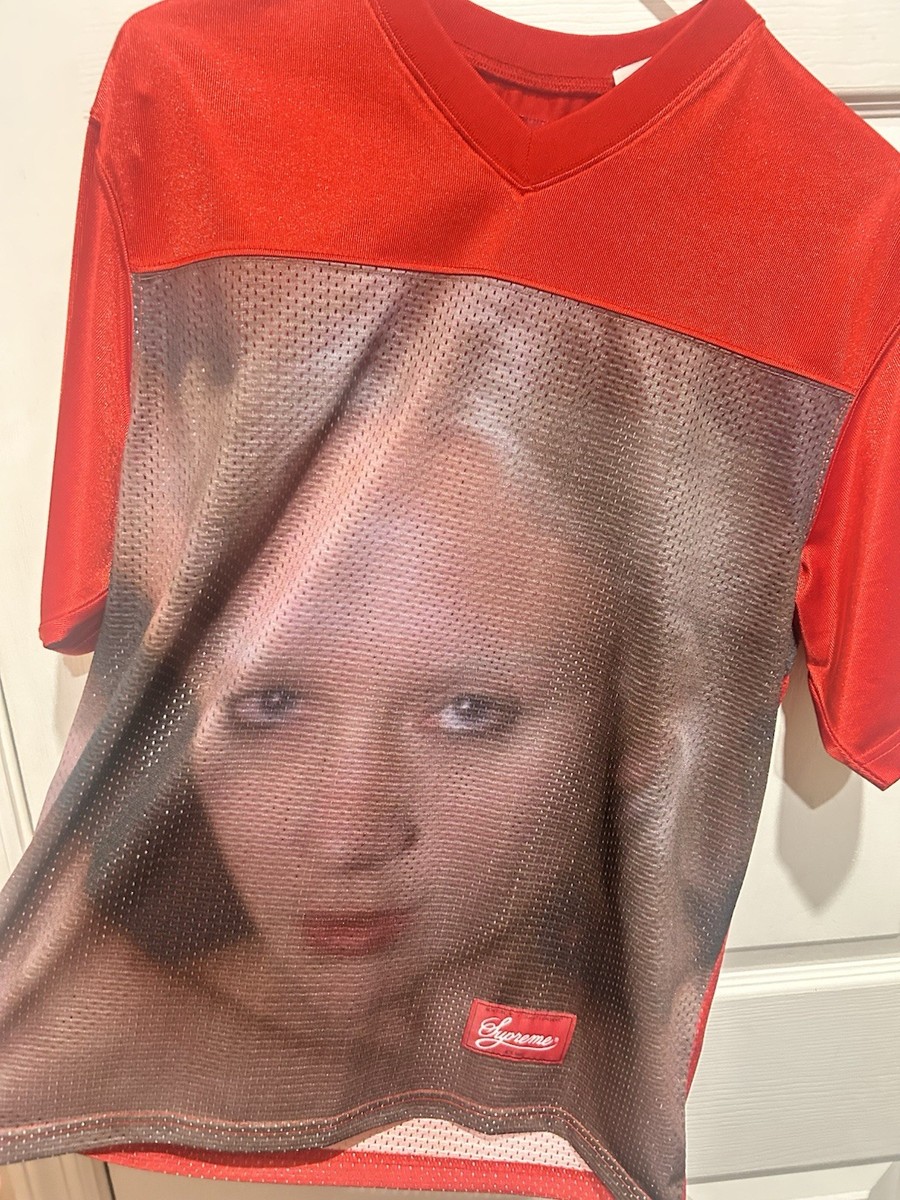 Supreme Gummo Red Mesh Jersey Graphic Print V-Neck T-Shirt Men's