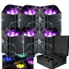 7X20W RGBWA UV Stage Par Light Rechargeable Wireless Battery Uplighting DMX APP