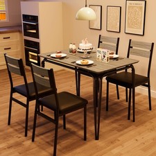 Modern Dining Table and Chair Set - 5 Piece