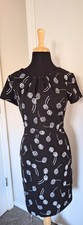 Banana Republic Women's Floral Dress Size 4 Short Sleeve Round Neck Back Zip