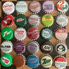 Vintage Lot of 25 Plastic Lined Bottle Caps 1970-1980 Bubble-UP, 2 Way, AW (L-1)