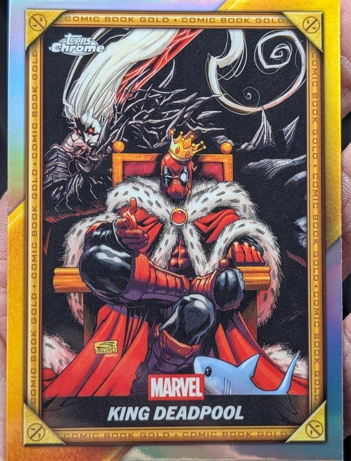 2025 Topps Chrome Deadpool #CB-23 King Deadpool Comic Book Gold Card