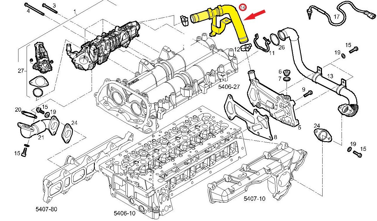 EGR Line For Iveco Daily IV 3.0 Diesel 5801551693-1031080AA