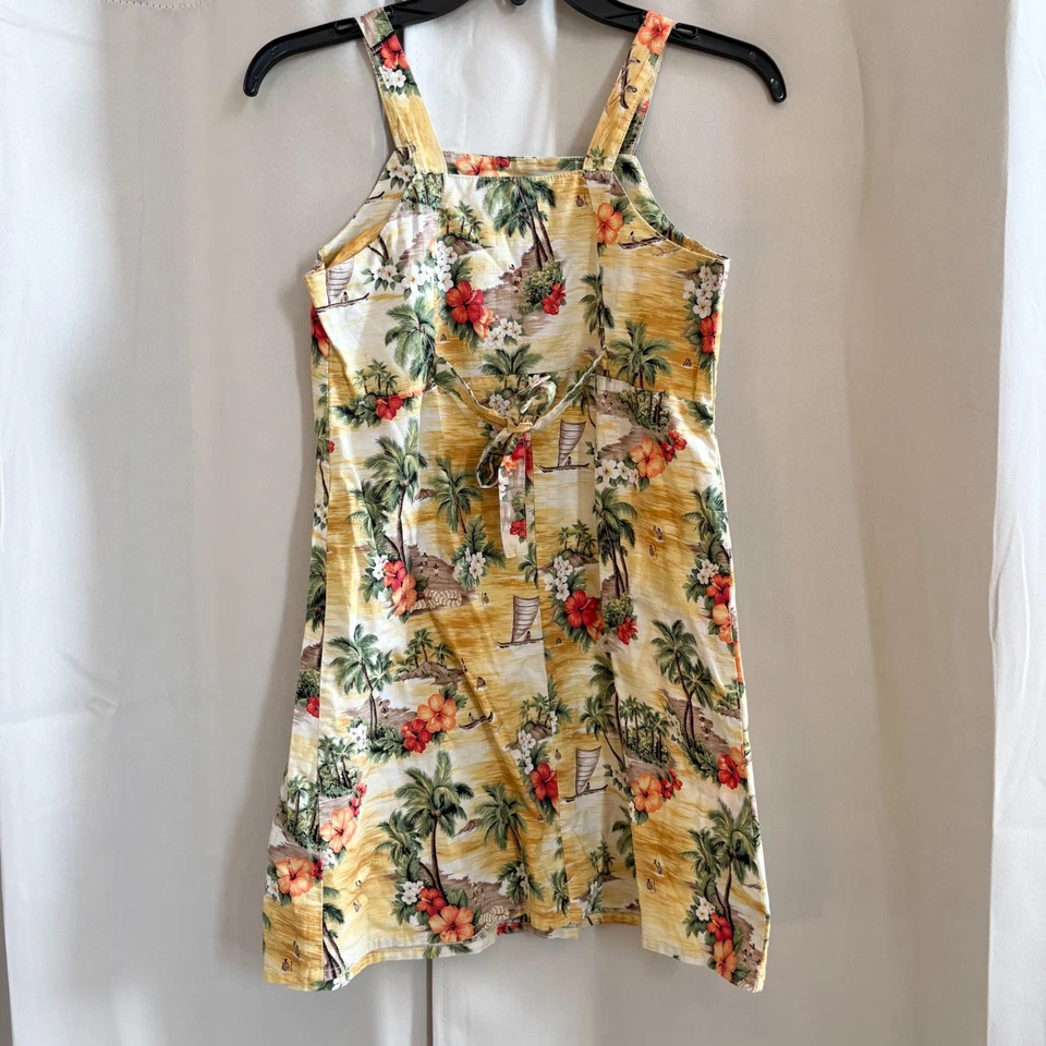 Vestido De Colección Hilo Hattie Hawaiano Niñas Algodón Hula Sol Vacaciones Cuello Cuadrado 18782 Foto 2 de 4