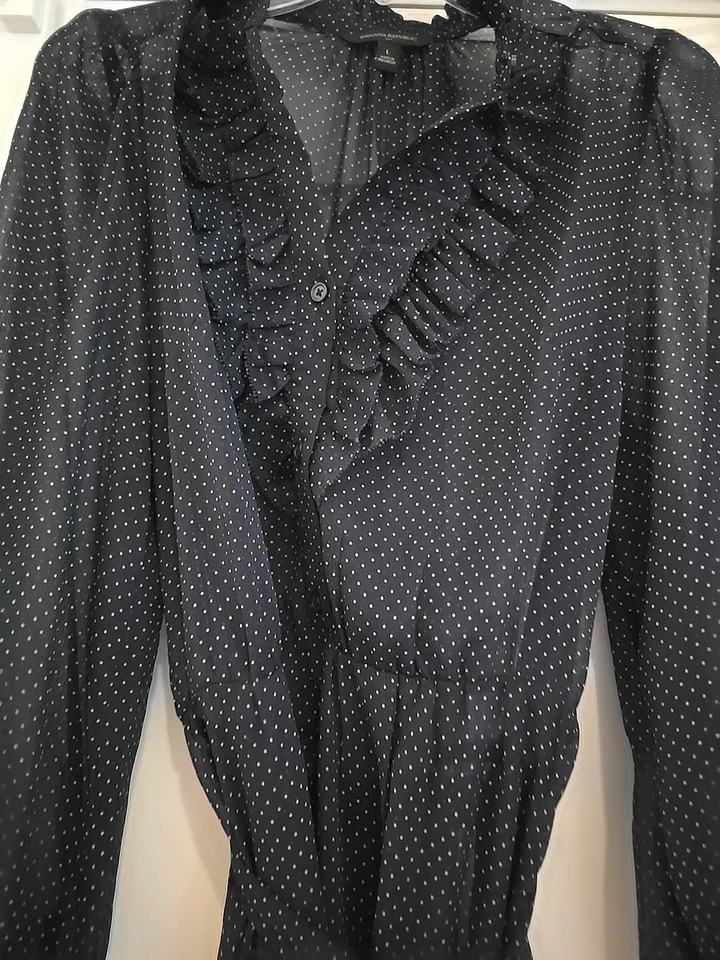 Vestido Banana Republic Azul Marino Polk A Dot Con Slip, Grande Foto 2 de 4