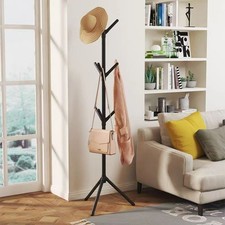 Coat & Hat Rack Stand with 9 Hooks – Vertical Clothes Hanger with Storage Hooks
