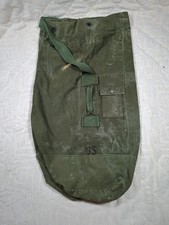 Vintage Vietnam War Era US Army Green Military Canvas Duffle Bag