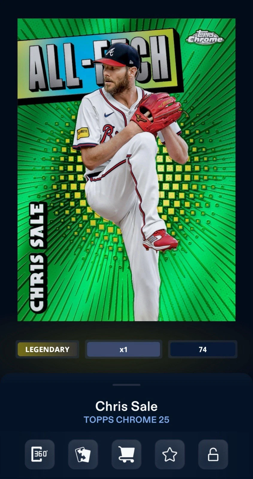 *DIGITAL*  Topps 2025 Chris Sale /99 |Green Chrome|All-Etch|Legendary (Bunt 25)