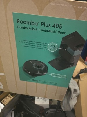 New iRobot Roomba Plus 405 (G185) Combo Robot Vacuum & Mop +AutoWash Dock -Black