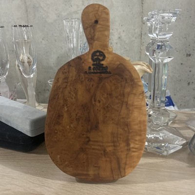 Olive Wood Paddle / Serving / Cheese Board W/ Handle - P. COZZIO Makers Mark