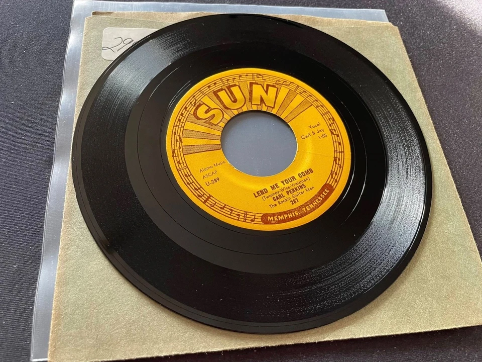 Carl Perkins Sun 287 DJ Copy Glad All Over / Lend Me Your Comb 45 rpm Orig 1957 - Bild 3 von 4