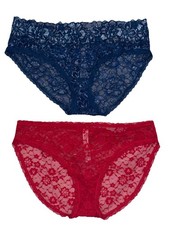 Victoria  s Secret Hipster Bikini Low Rise Sheer Lace Panty Bundle 2PC SZ.L NWOT