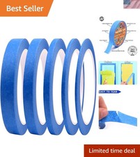 5 Rolls Pinstripe Tape - Masking Tape 1/16", 1/8", 1/4", 1/2", 3/4" - Thin Pa...