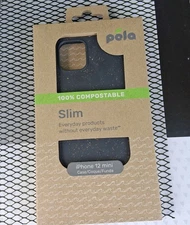 Pela Eco-Friendly Phone Case for Apple iPhone 12 Mini Black Slim Compostable
