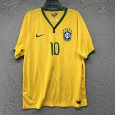 Brazil National Team Jersey Mens XL Yellow FIFA Soccer Neymar Jr 10 Nike Dri-FIT