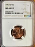 1983 D LINCOLN CENT PENNY NGC MS66 RD