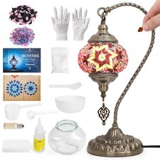 BOHMR DIY Turkish Mosaic Lamp Kit for Adults,Swan-Neck Stained Glass Lamp Making