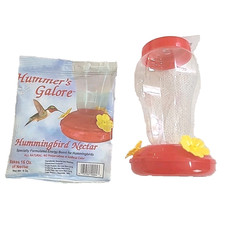 Garden Collection Simple Hummingbird Feeder with Hook and Hummingbird Nectar, Re