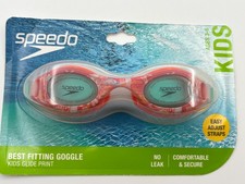 Speedo Kids Swim Goggles Ages 3-6 Orange Amber Waves Glide Print Anti-Fog Adjust