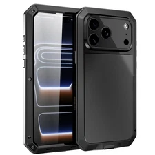 Metal Case For iPhone 17 Pro Max Air 17 Heavy Duty Shockproof Rugged Hard Cover