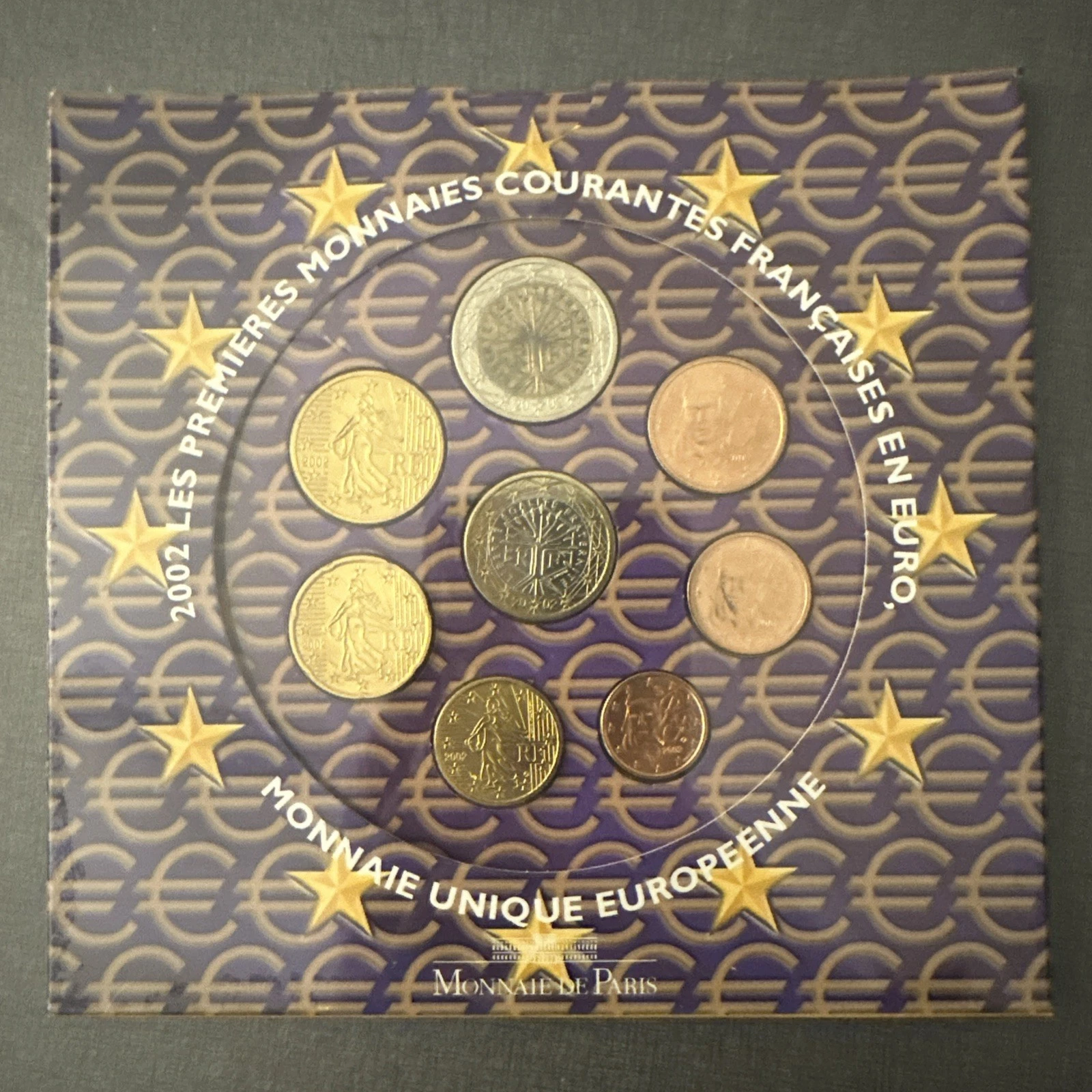 Coffret 2002 Premières Monnaies Courantes Françaises En Euros Monnaie De Paris