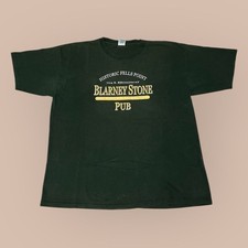 Vintage Blarney Stone Pub & Restaurant T Shirt Men's Size XL Green Made USA Y2K