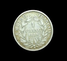 1 Franc - Napoleon III. Nackter Kopf - 1859 - Atelier A