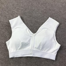 Tommie Copper Sports Bra Womens 2XL White Front Zip Compression Support Athletic