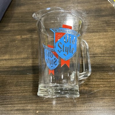 Vintage Clear Glass Old Style Pitcher with Handle